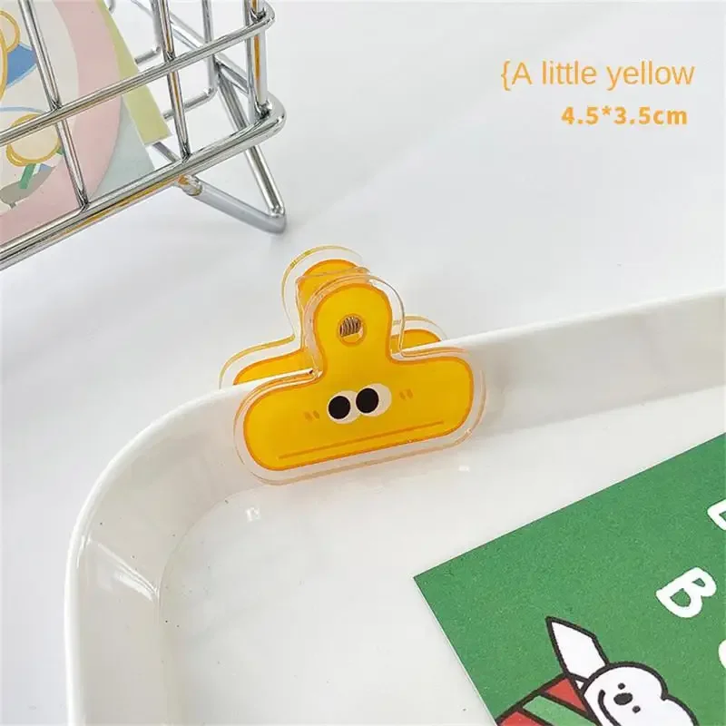Pack Multicolor Cute Face Acrylic Binder Clip Planner Clips Paper Clamp Office Decorative Supplies School Stationery 5