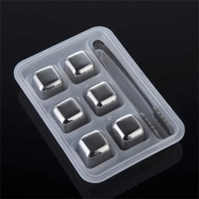 1/2/4PCS Stainless Steel Metal Quick- Ice Grain Clip Creative Whiskey 27x27mm Chilling