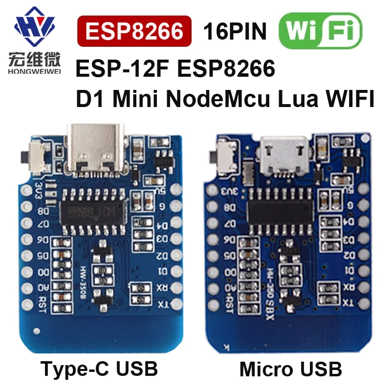 Wifi module Type-C Micro USB D1 Mini NodeMcu ESP8266 ESP-12F Mini NodeMCU Lua 4M Bytes WiFi Module Wireless For Arduino