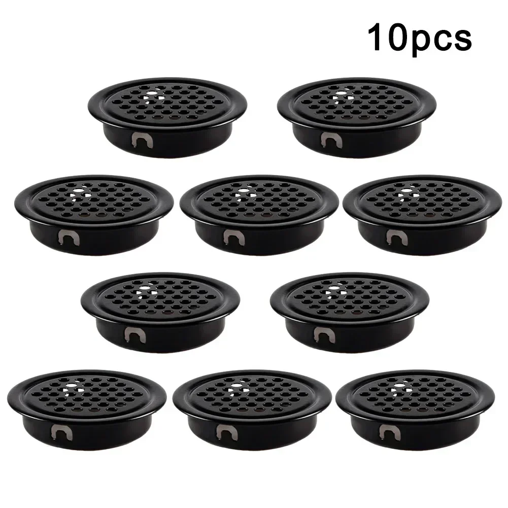 10X Metal Cabinet Cupboard Round Air Vent Grill Cover Ducting Ventilation Home 19/25/29/35/53mm Parts For Wardrobes Shoe Cabinet air vent grille ventilation grille air vent cover ducting ventilation cover