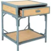 Safavieh Home Collection Roya Rattan 1-Drawer 1-Shelf Nightstand, Blue Grey/Natural 6
