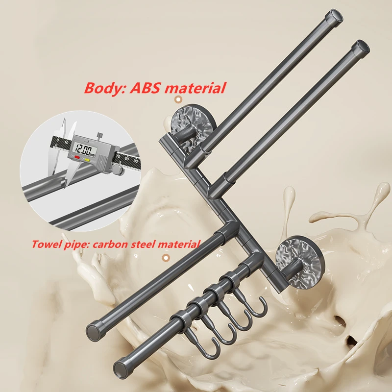 Self-Adhesive Rotatable Towel Holder Shower Room Towel Hanger Bathroom Kitchen Wall Mounted Bathroom Accessories towel holder