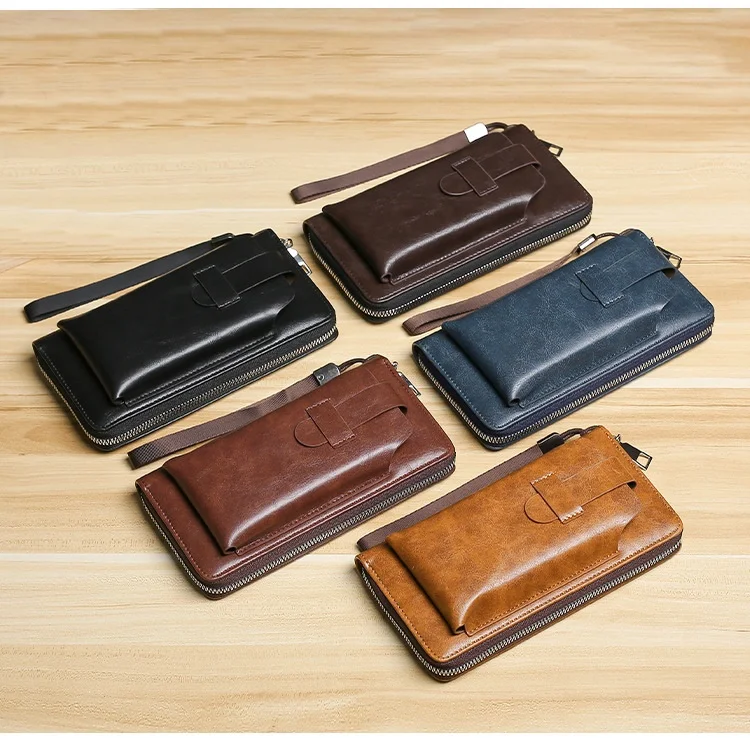 mens clutch leather wallet vintage style