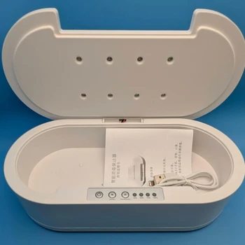 Scatola sterilizzatrice per strumenti per unghie con luce blu, scatola di pulizia sterilizzatore USB per salone di bellezza, pinzette, gioielli, telefono, strumenti per manicure