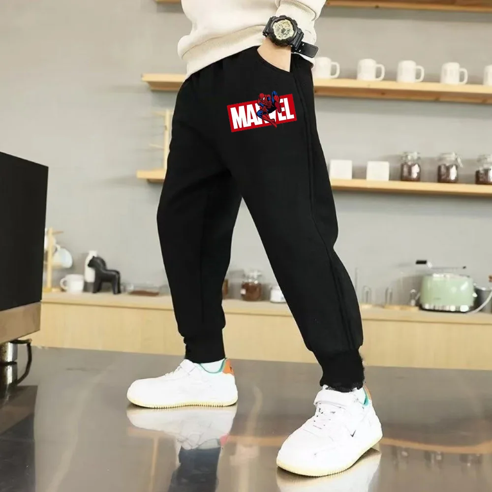 Superhero Children's Pants Cartoon Print Spider Man Boys' Sports Pants Kid Fashion Street Wear Autumn/Winter Trousers 2