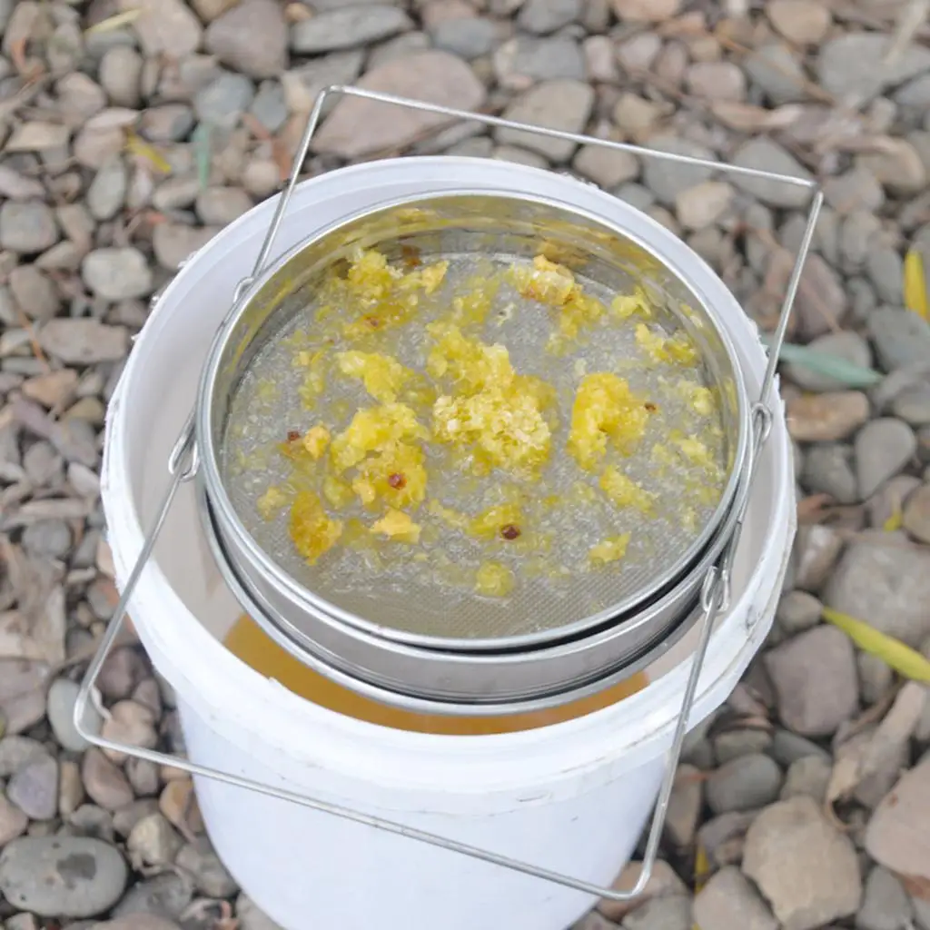 Beekeeping Tools Stainless Steel Double Sieve Honey Strainer with Extendable Arms