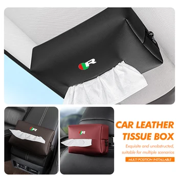 Car Tissue Box Holder Napkin Case Sun Visor Backseat Bag For Jaguar XK S-Type F-Type X-Type F-Pace I-Pace E-Pace XFR XKR 1