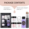 8Pcs/set Professional Acrylic Powder Set 10g*3jar Crystal Powder+40ml Crystal Liquid With3Pcs Nail Brush Acrylic Powder Nail Kit 1