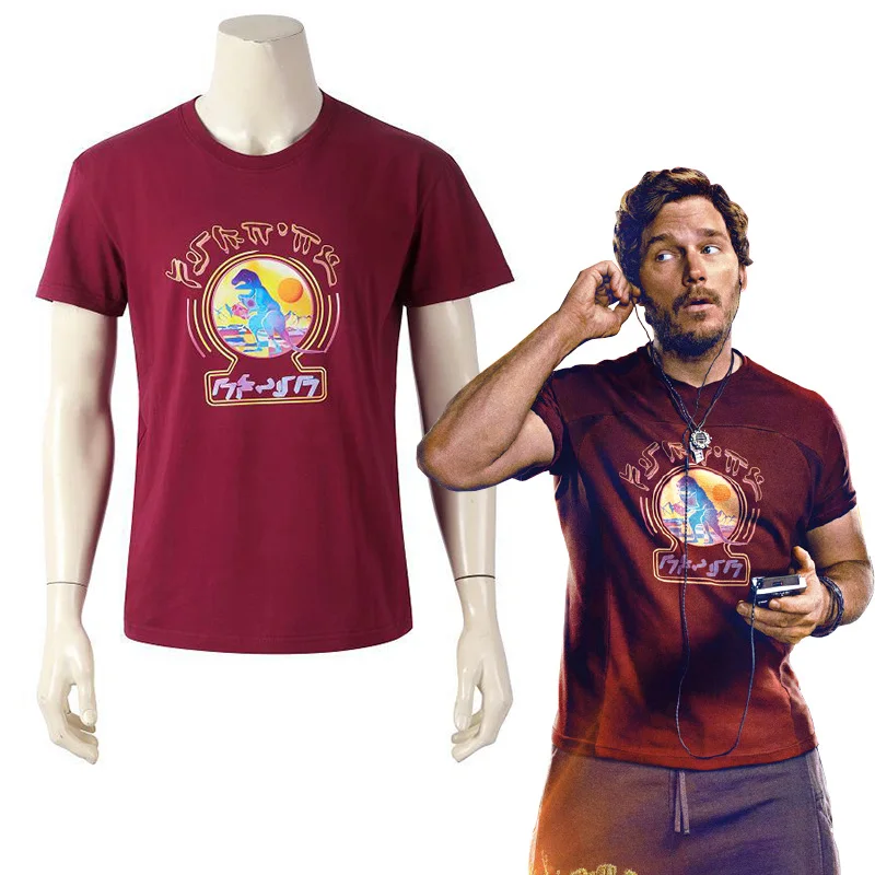 

Marvel New Movies Guardians of The Galaxy Vol 3 Star Lord Cosplay Costume Short Sleeve T-shirt Halloween Costume Adult Unisex