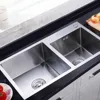 Kitchen Sink Double Bowl 30.7x16.9inch Stainless Steel Sink Workstation Sink Basin Dish Drying Rack Utility Sink 1