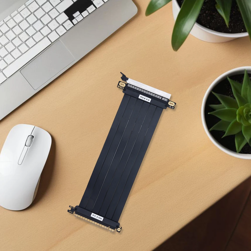 Extension Port 180 Degree Adapter EMI Shielded PCI Express Gen 3 GPU Extension Cord Graphics Card Extension Cable