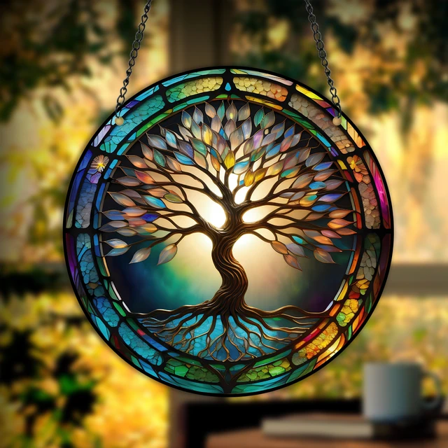 Tree Of Life Stained Suncatcher 1