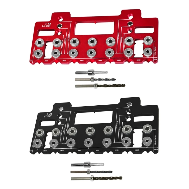 

67JE 1/4" Shelf Pin Jig Drilling Guide Precise Cabinet Straight Mounting Templates Jig