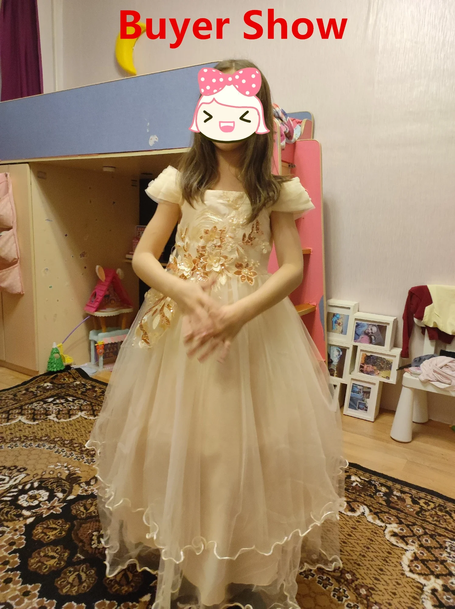 FYMNSI Ragazze Bambini Vestito da Ragazza di Fiori Lungo Abiti Carnevale con tutù Tulle Senza Maniche Vestito Cerimonia Nuziale Damigella d'Onore Principessa Abito di Natale Battesimo Blu 3-4 Anni