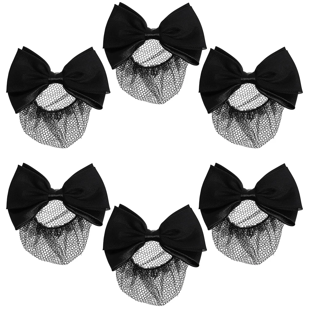 

Frcolor Black Decor Hair Snood Net Barrette Bun Cover Hair Bun Net Bow Ballet Dancer Stewardess Hair Clip Women Black Hair Clips