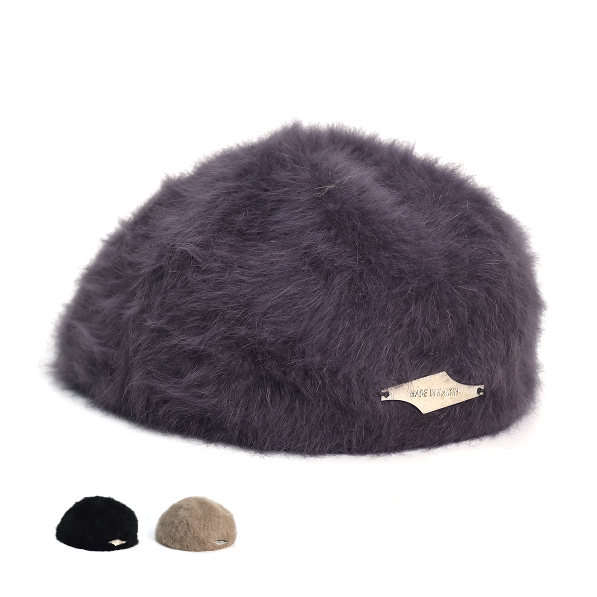 

Angola Rabbit Fur Beret Autumn Winter Warm Berets Women Octagonal Hat Fashion Retro Art Painter Hat