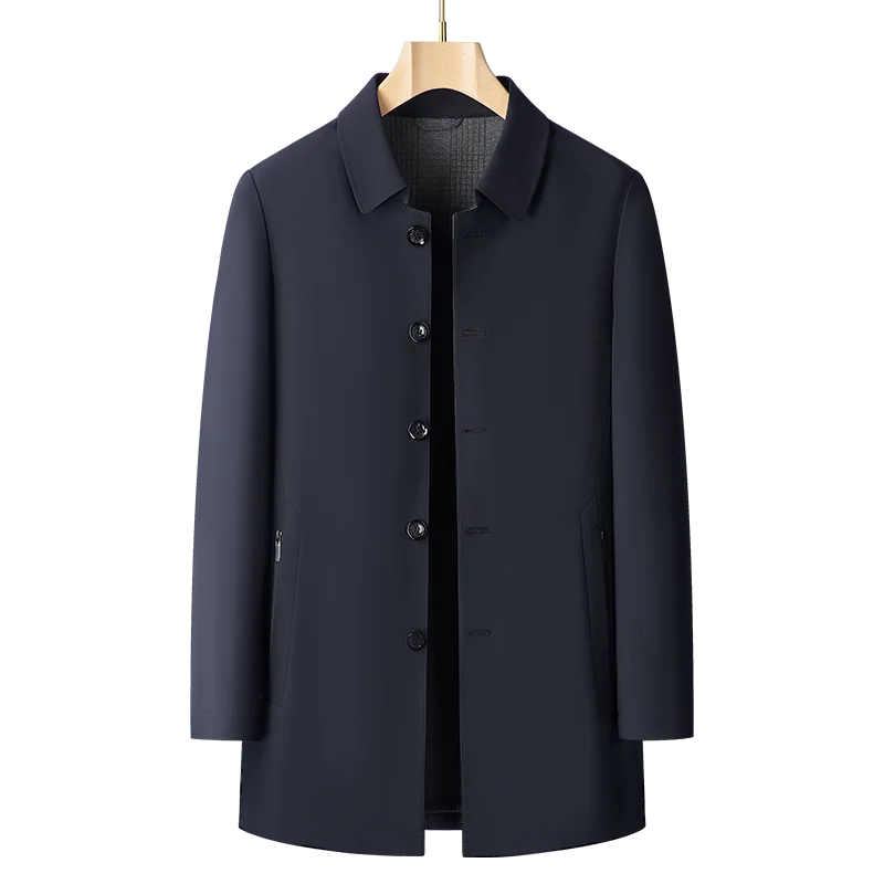 Men Trench Coat Autumn Casual Fashion Business British Girdling Length Jacket Trend Versatile Slim Male Suit Top Streetwear New