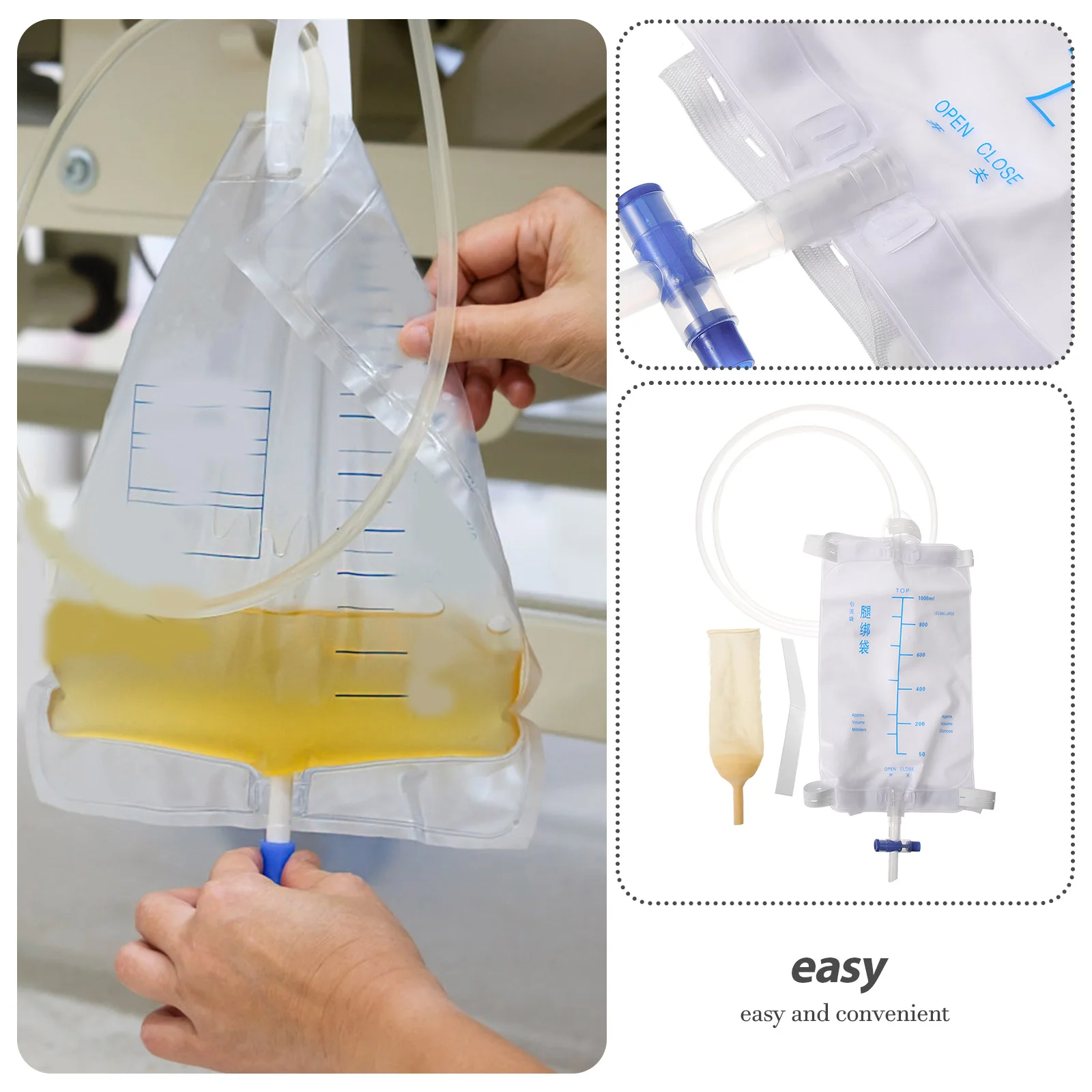 1 Set of Leg Bag Urine Drainage Bag Disposable Drainage Postoperation Supply