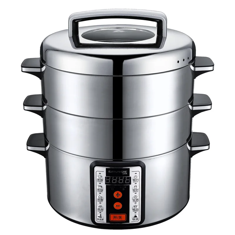New Electric Steamer Multi-function Household Large Capacity Steam Pot Two-layer Cage