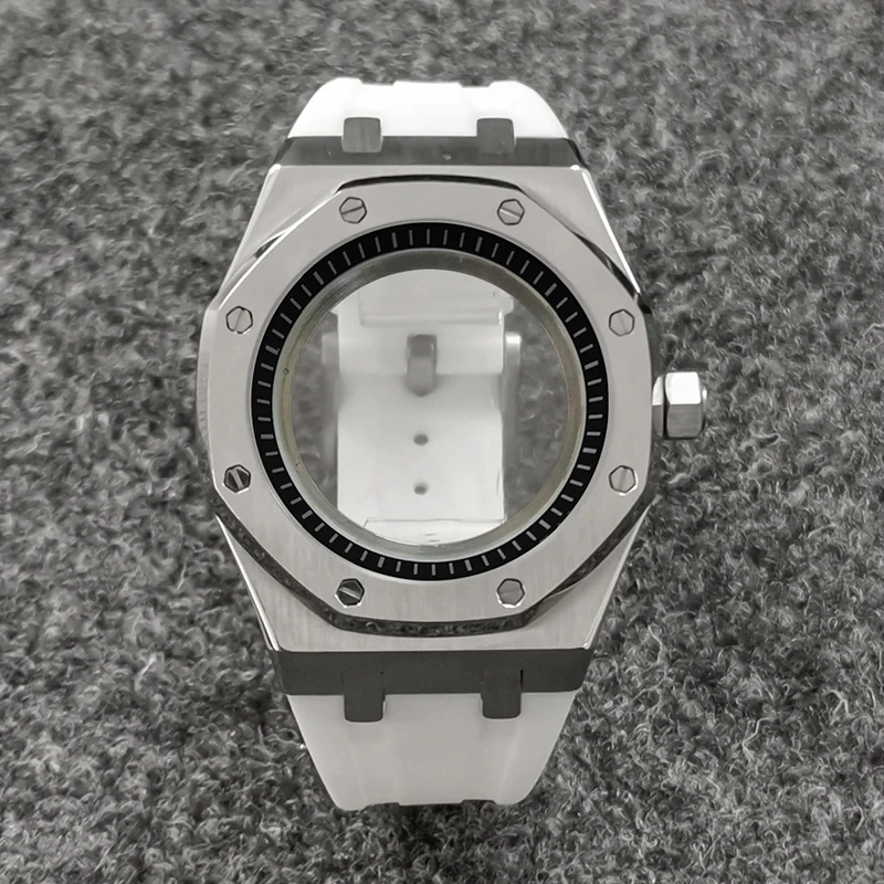 41mm hochwertiges 316L Edelstahlgehäuse + Armband + Ring Saphirglas Uhrengehäuse passend für NH35/NH36 Automatikwerk Zubehör – Detail 23