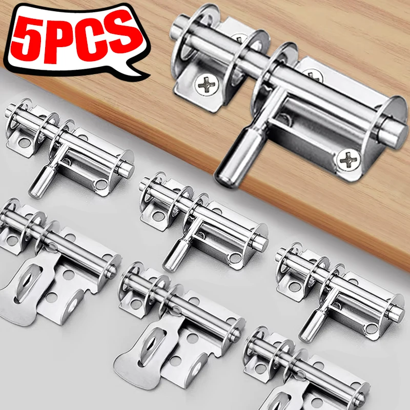 Door Latch Stainless Steel Slide Bolts for Gates Fences Garage Shed Toilet Drawer Door