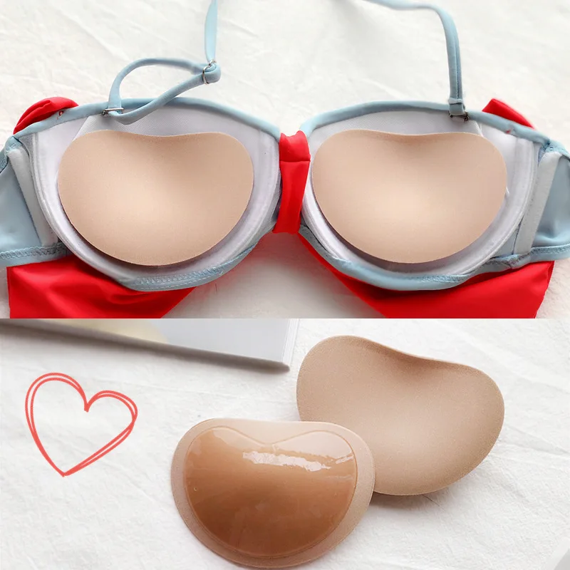 Bikini Set Bikini Swimsuit Women Swimwear 1 Pair Swimsuit Bikini Padded Paste Small Bust Thicker Padding Breathable Insert Sponge Bra Self-adhesive Invisible Chest Pads