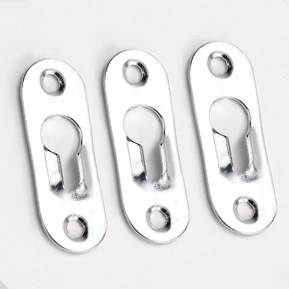 10/30/50pcs Picture Hanger Metal Mirror Hook Snap Metal Keyhole Hanger Fasteners for Picture Photo Frame Furnniture Cabinet picture frame hangers