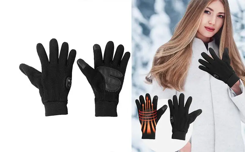 

Electric Heated Gloves Winter Waterproof Warm Moto Guantes Touch Screen Motorbike Riding Gloves Washable Windproof Mittens