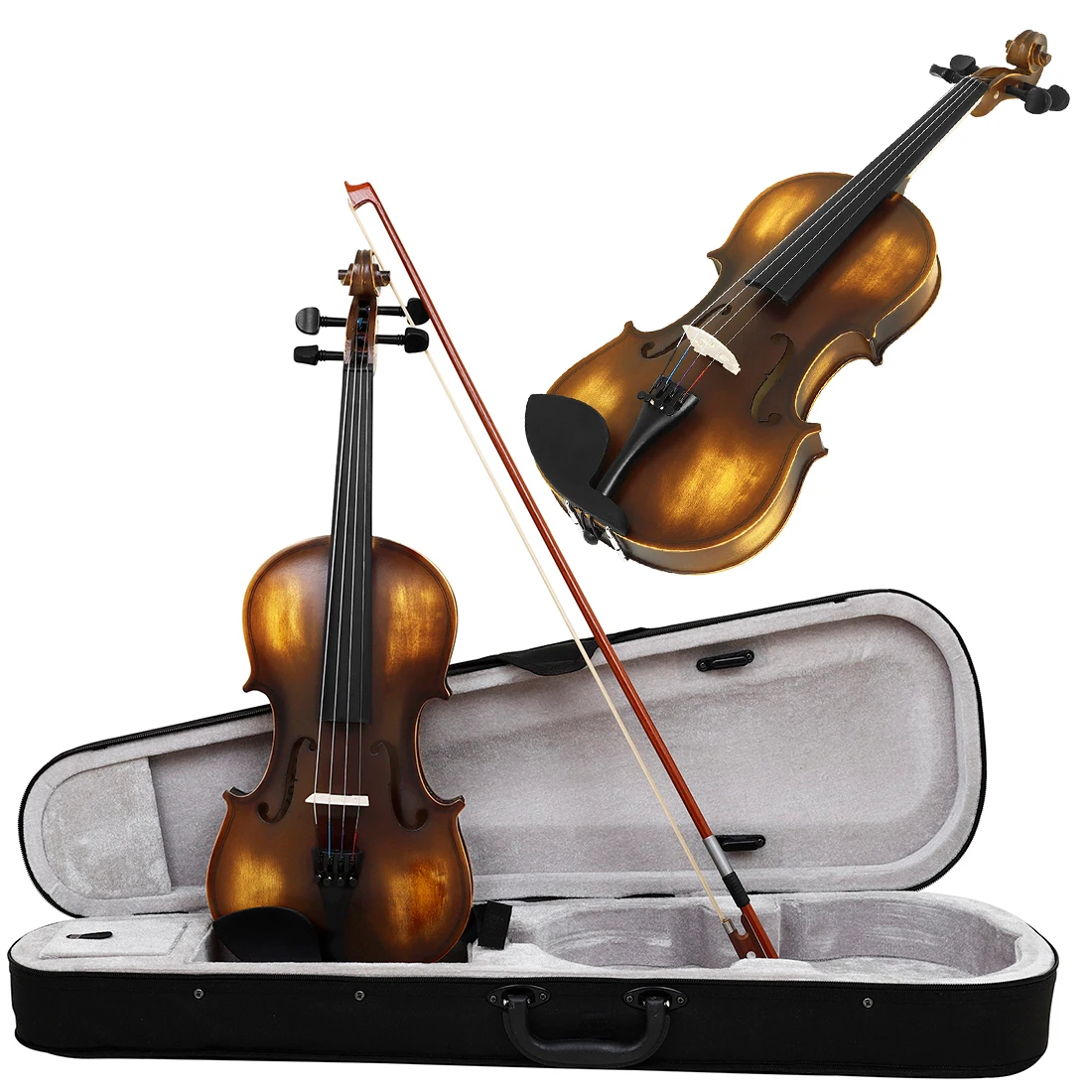 IRIN AV-207 4/4 Violin Retro Bright Light Solid Wood Professional Violin Musical Instruments with Case Bow