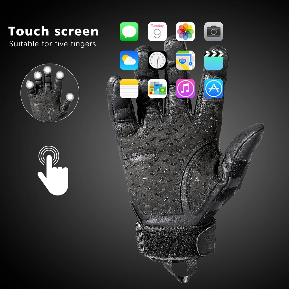 PU Leather Full Finger Tactical Touch Screen Gloves Hiking Cycling Training Climbing Airsoft Hunting Non-slip Protective Gear touch screen gloves,fitness gloves,bicycle gloves