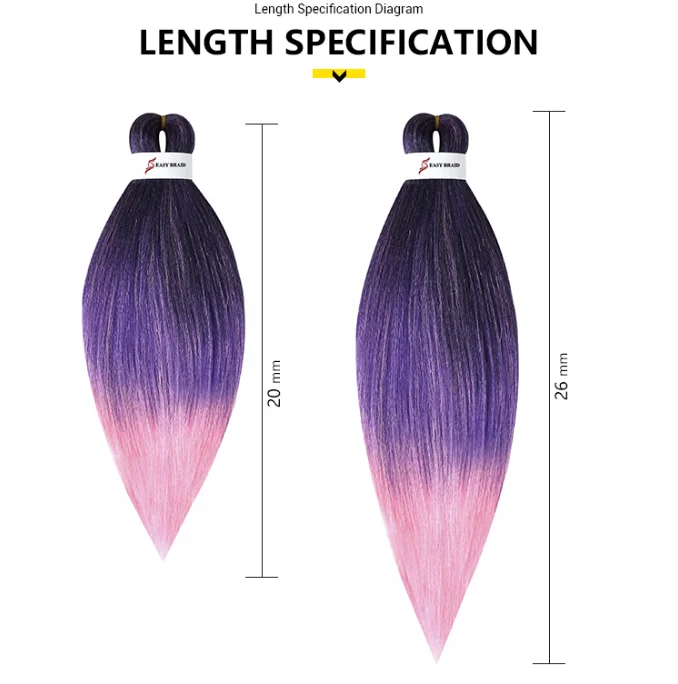 Synthetic Pre Stretched Yaki Ombre Braiding Hair for Hair Extension braiding hair extensions