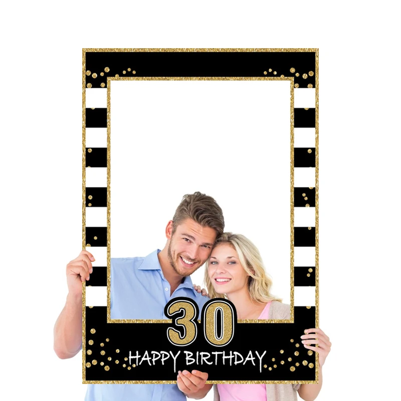 Happy Birthday Photo Booth Props Frame 1Pcs for Kids Adult Birthday Party Anniversary party photo props