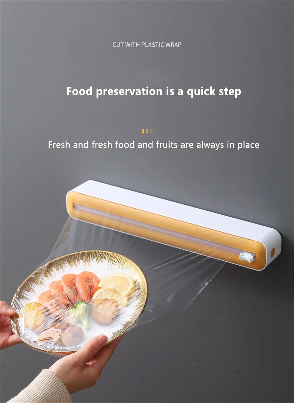 Description Picture 6 of item2In1 Plastic Wrap Dispenser Cling Film Dispenser Cutter Saran Wrap Dispenser Aluminum Foil Parchment Paper Injector Kitchen Tool