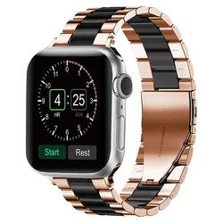 Stainless Steel Bracelet Wristband for iwatch 41mm (Rose gold black)