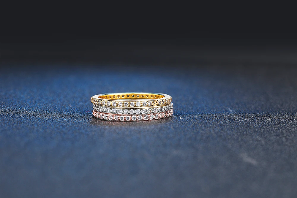 Ewigkeit Hochzeit Verlobung Ringe Set für Frauen Runde Zirkonia Fingerring Accessoires Modeschmuck Großhandel R647 – Detail 2