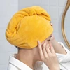 Microfiber Hair Towel,Super Absorbent Hair Towel .Care Cap with Button.Wrap Fast Drying Hair Wraps for .Women Bathroom Accessori 3