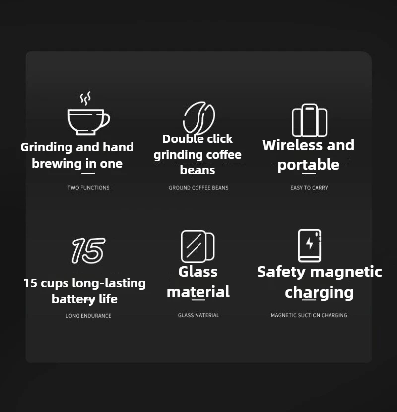 Automatic Grinding Integrated Coffee Machine Portable Multi-function Capsule Coffee Machine High Temperature Glass Household