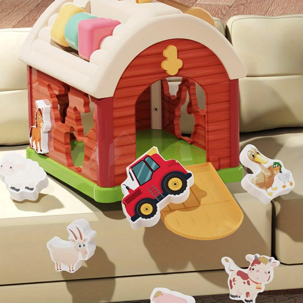 Children's Building Blocks House Polyhedral Early Education Puzzle Toy Shape Matching Baby 1-2 Year Old Boys and Girls Toys 4