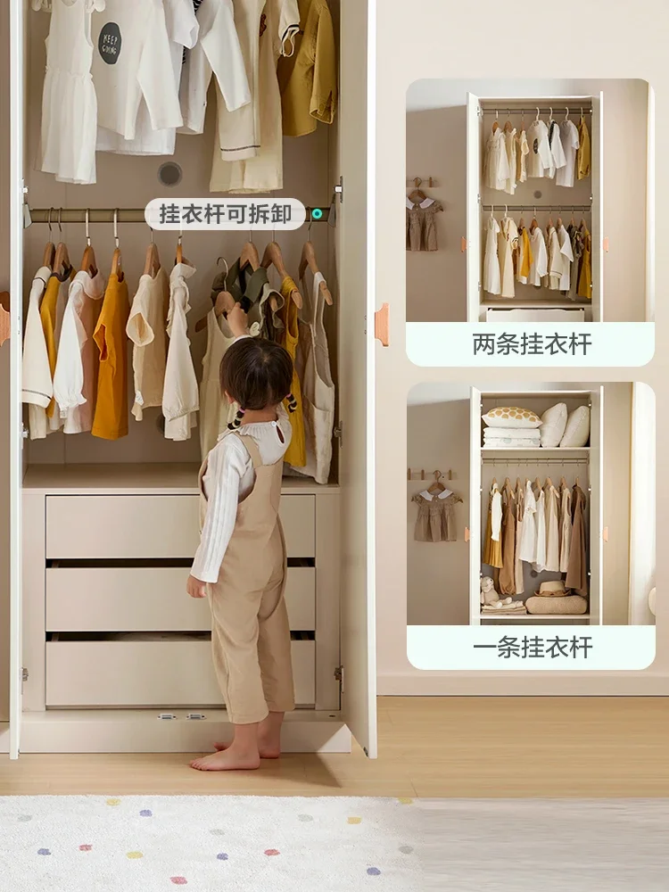 Modern simple children's wardrobe wooden wardrobe bedroom children's room storage cabinet