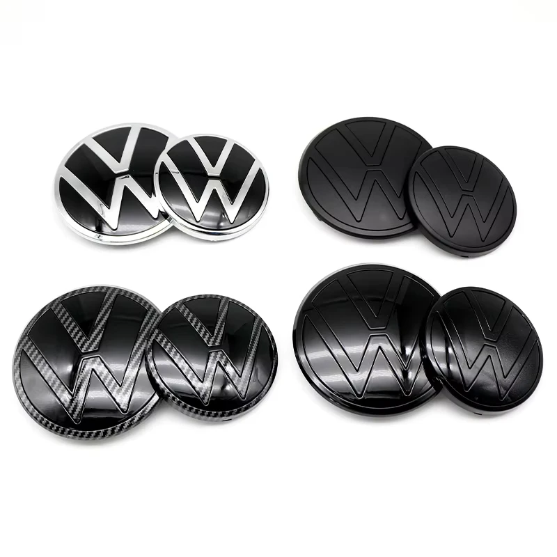 폭스바겐 폴로 2019 2020 2021 2022 2023 2024 1개 139mm 110mm 자동차 로고 프론트 보닛 후드 리어 트렁크 엠블럼 자동차 액세서리