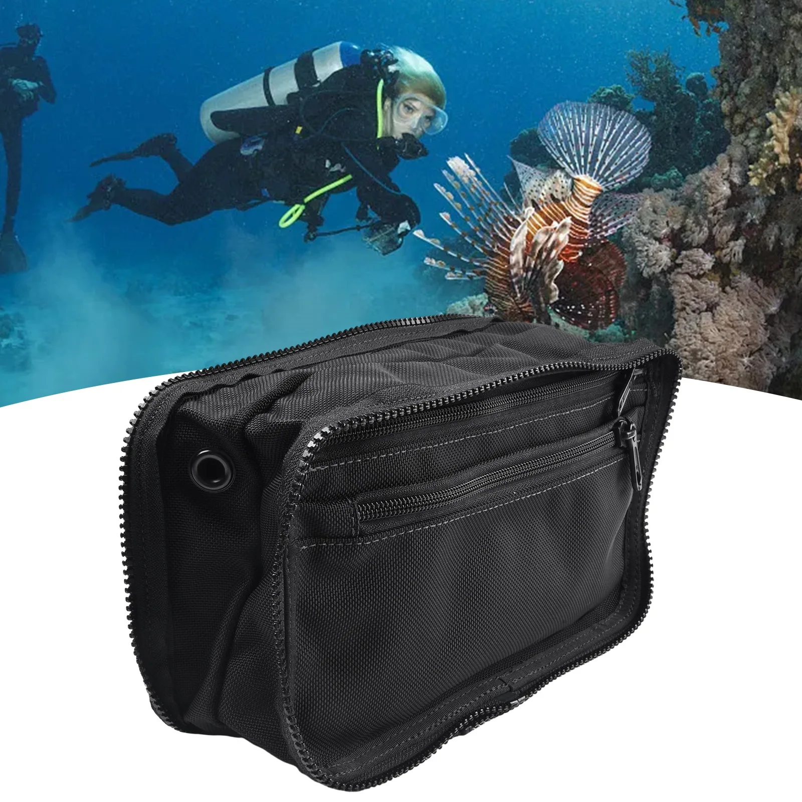

New Practical High Quality Sidemount Pouch Bag Storage Pouch Black Storage Pocket With Snap Hook 25*15*8cm Accessories
