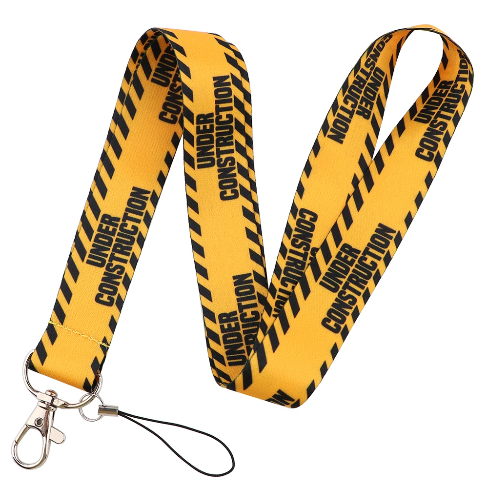 

Ransitute R2509 Under Construction Warning Painting Art Key Chain Lanyard Neck Strap For Phone Keys ID Card Lanyards For Builder