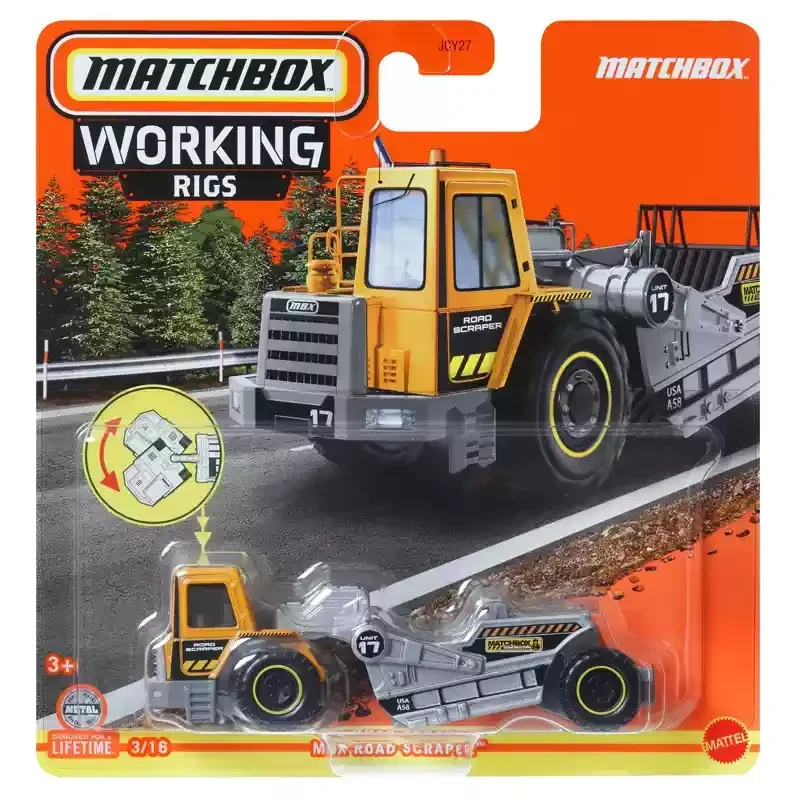 マッチボックス-男の子用作業機器,おもちゃの車1:64,ダイ