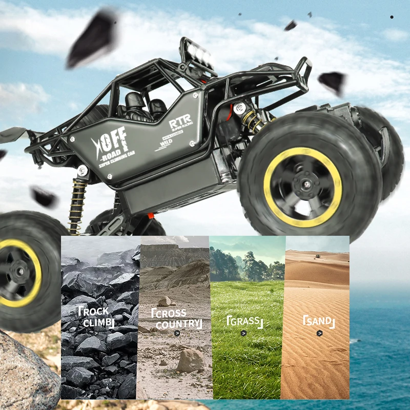 Remote Control 4WD Off Road RC Car with LED Lights