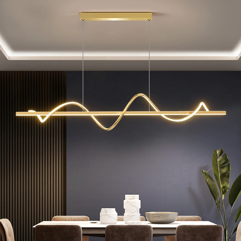 Modern Long Rotate LED Pendant Lamps with Remote Control 2