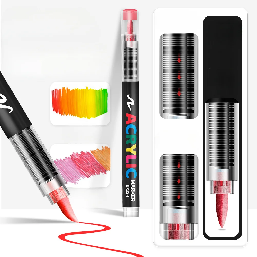 12/24/36/48Colors/set Acrylic Marker Pen Paint Brush Pen Painting Coloring Pen DIY Graffiti Art Making School and Office Supplie view 4
