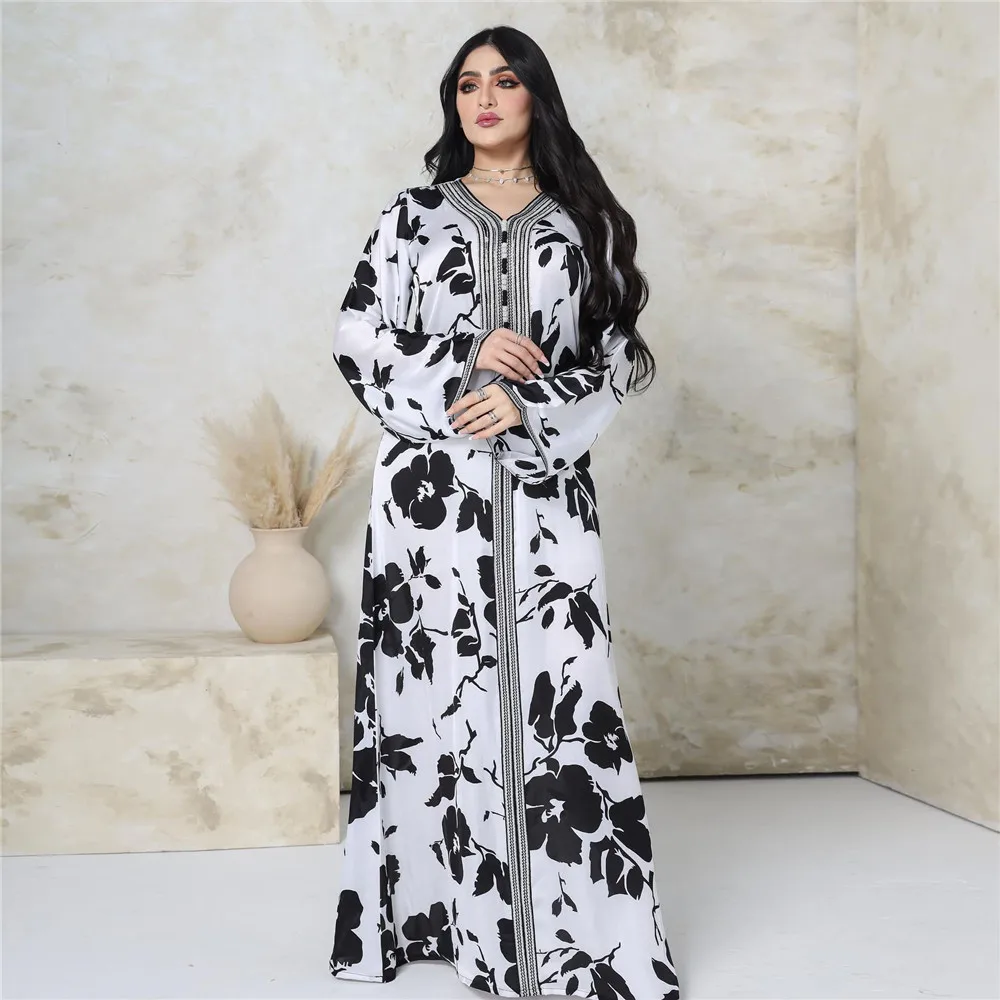 

Ramadan Eid Abaya Islamic Jalabiya Arabic Dress Women Arabian Moroccan Kaftan Dubai Turkey Caftan Party Gown Muslim Robe Abayas