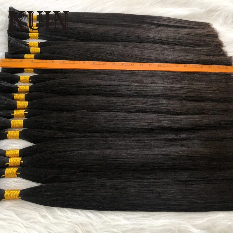 

100% Real IndinaHuman Hair Bulk Hair For Braiding Machine Made Virgin Remy Straight Hair Bulk 12-28inch 100g Natural Blonde Hair