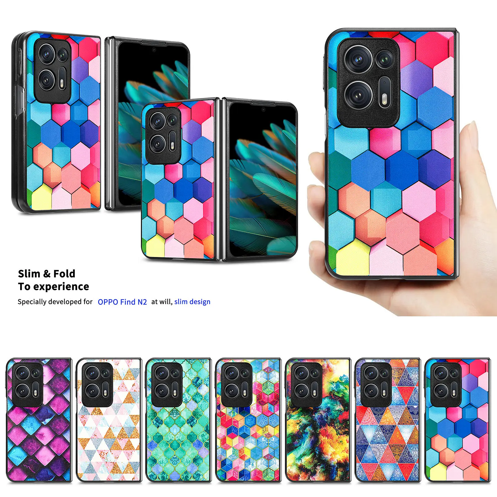 Custodia Per Telefono Per Oppo Find N2 5G N2 Slim Back Coque Per Oppo Find N2 Antiurto Funda Fashion Leather Protection Phone Flip Cover