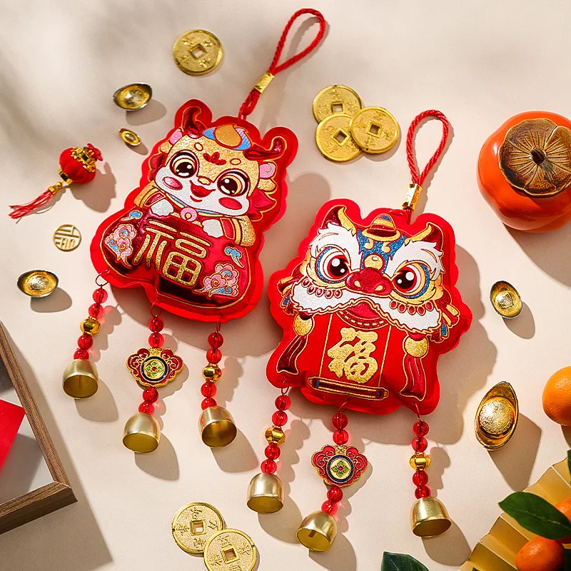 

Dragon Year Hanging Decoration Spring Festival Hanging Pendant Chinese New Year Decorations Blessing Wind Chime Pendant 2024
